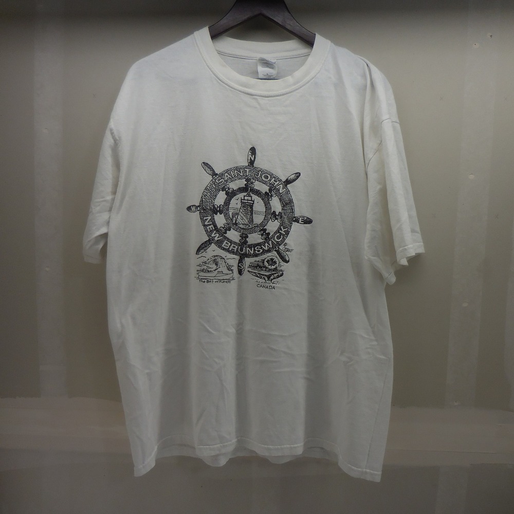Saint John New Brunswick T-Shirt Mens XL White Nautical Bay of Fundy Canada Y2k‎